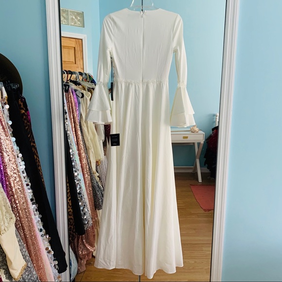 SOLD Lulus Enchanted Belle Sleeve Wedding Dress - Picture 3 of 11